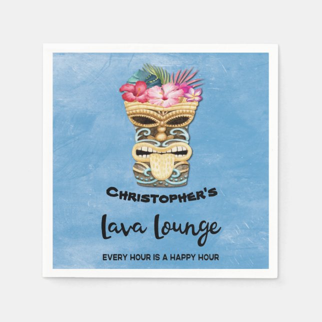 Monogrammed Tiki Pub Lava Lounge Party Pappersservett (Framsidan)