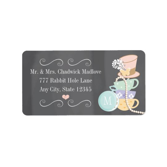 MONOGRAMMED TOKIG HATTERRETURETIKETTER ADRESSETIKETT