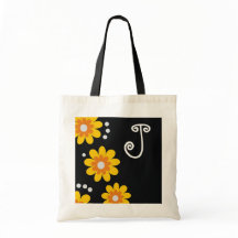 Monogrammed tote bags:: Gula blommor