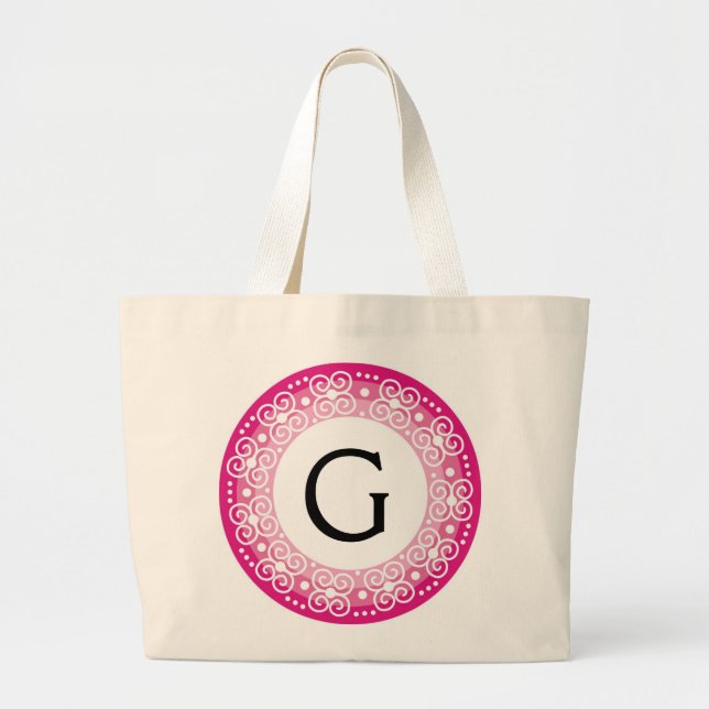 Monogrammed tote bags jumbo tygkasse (Framsidan)