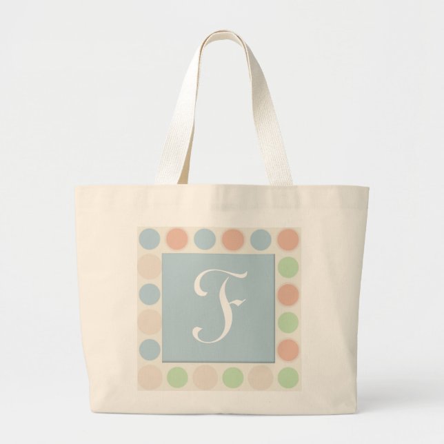 Monogrammed tote bags jumbo tygkasse (Framsidan)