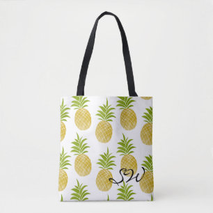 Monogrammed toto för Posh ananas Tygkasse