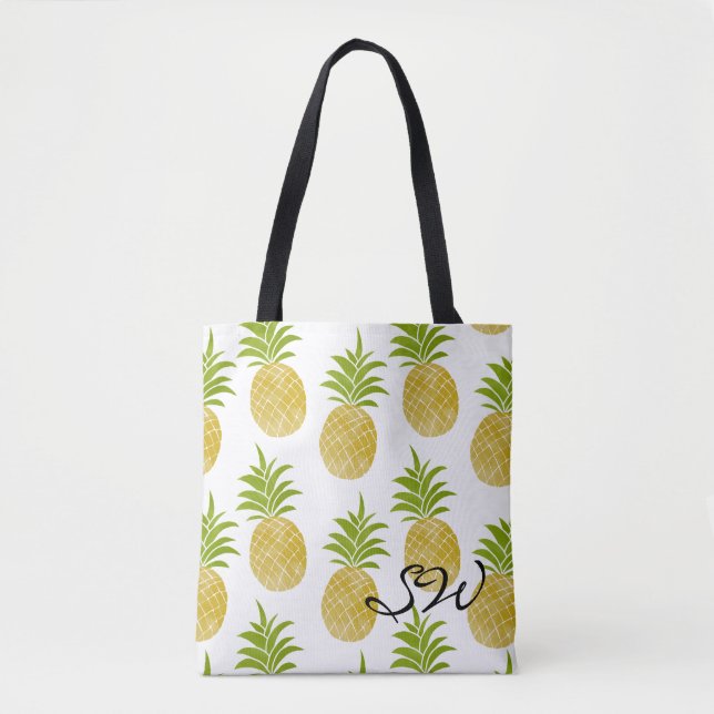 Monogrammed toto för Posh ananas Tygkasse (Framsida)