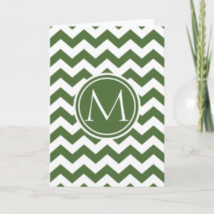 Monogrammed träd Top Chevron Anteckningskort