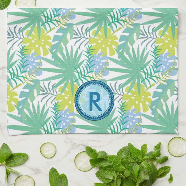 Monogrammed Tropical Hand Towel Kökshandduk (Vikta)