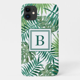 Monogrammed Tropical Jungle Handflatan Löv Mönster