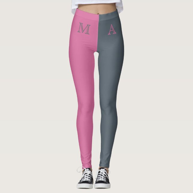 Monogrammed två toners Personlig Leggings (Framsida)