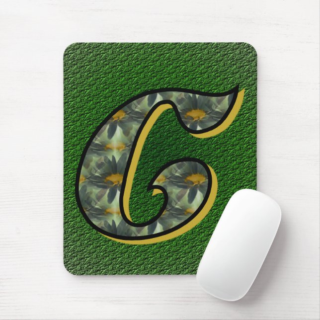 Monogrammed ursprunglig C-Daisy Mousepad Musmatta (Med mus)