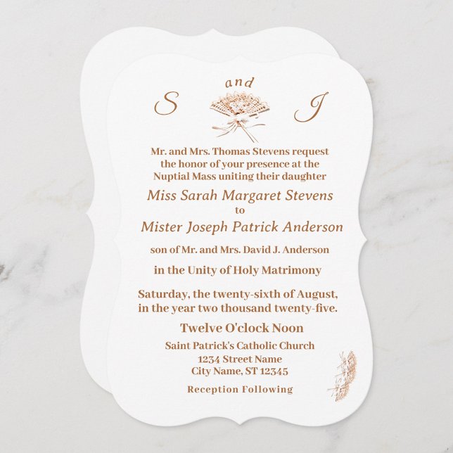 Monogrammed Victorian Fläkt bjudande Inbjudningar (Skapare uppladdad)