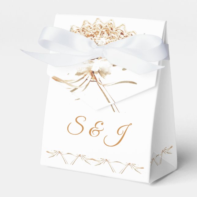 Monogrammed Victorian Fläkt Presentaskar (Framsidan Sidan)