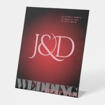 Monogrammed Vignette Bröllop Pedestal-tecken