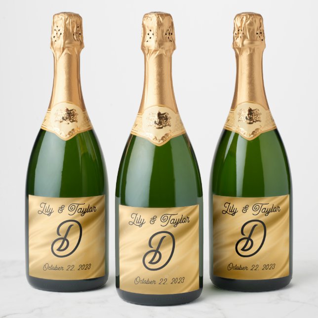 Monogrammed vin, Champagne, alla dryckesetiketter (Flaskor)
