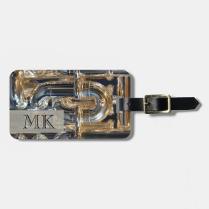 Monogrammed vindmässing instrumenterar bagagebricka