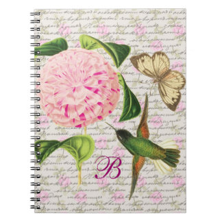 Monogrammed vintagedröm anteckningsbok med spiral