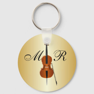 Monogrammed violoncell nyckelring