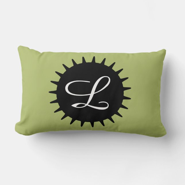 Monogrammed vis mangröntanpassade lumbarkudde (Framsida)