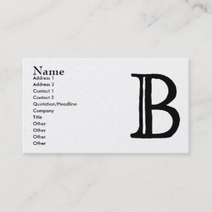 Monogrammed visitkort "för B"