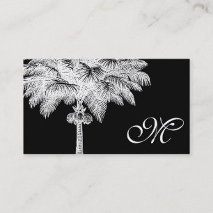 Monogrammed visitkortar för svart palmträd visitkort
