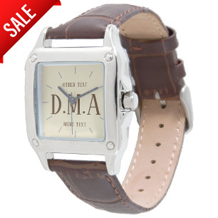 Monogrammed Watch Women Personlig Elegant Armbandsur