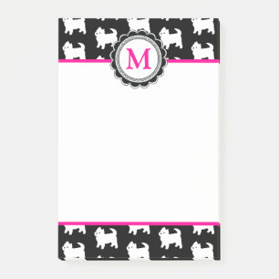 Monogrammed Westies västra höglands- Post-it Block