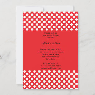 Monogrammed White and Red Polka Dot Möhippa Inbjudningar