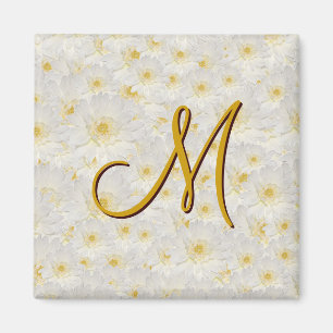 Monogrammed White Morsa Magnet