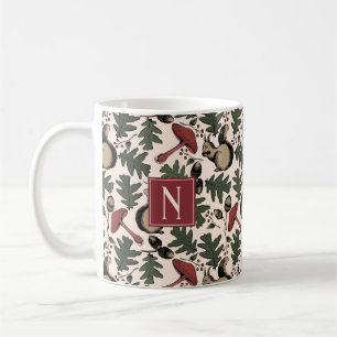 Monogrammed Winter Forest Squirrel och MushRume Kaffemugg