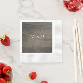 Monogrammed Wood-look Pappersservett