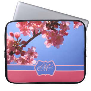 Monogrammed Yokohama Sakura rosa körsbärblommar Laptop Fodral