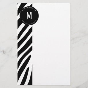 Monogrammed Zebra Gräns från kontoret Brevpapper