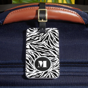 Monogrammed Zebra ränder Bagagebricka