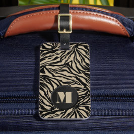 Monogrammed Zebra tryck Bagagebricka