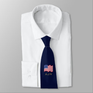 Monogrammerad amerikansk flagg slips
