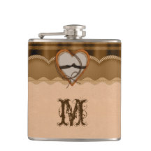 Monogrammerad Anpassningsbar av läder och hjärta