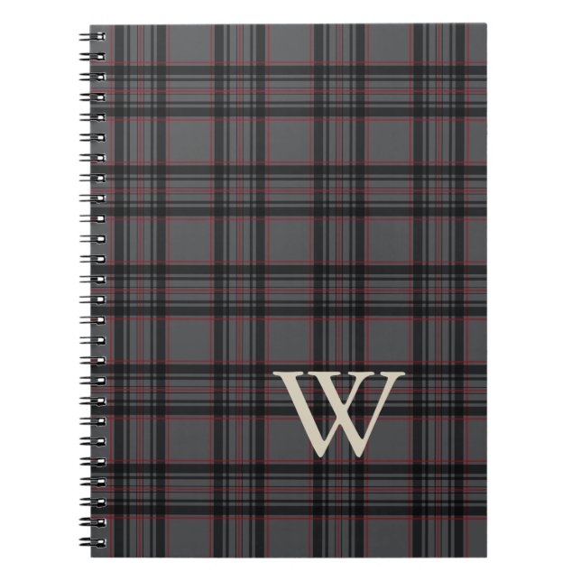 Monogrammerad bärbar dator anteckningsbok med spiral (Framsidan)