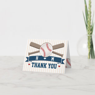 MONOGRAMMERAD BASEBALL BRÖLLLOPSKORT TACK KORT