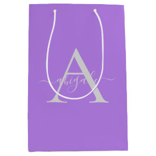 Monogrammerad Blommig Lila Minimalistisk Elegant