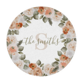 Monogrammerad blomskärbräda