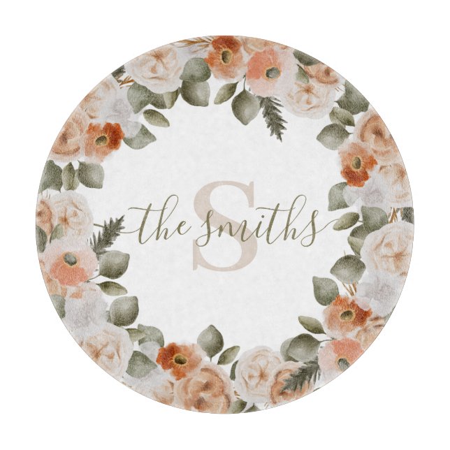 Monogrammerad blomskärbräda (Framsidan)