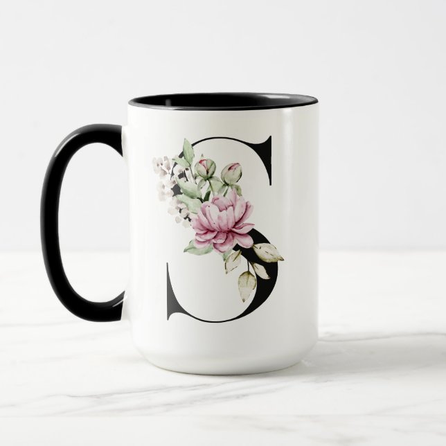 Monogrammerad bokstav S | Kaffe kopp (Vänster)