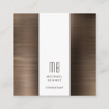 Monogrammerad Bronsbrun Metallisk Folie Konsult