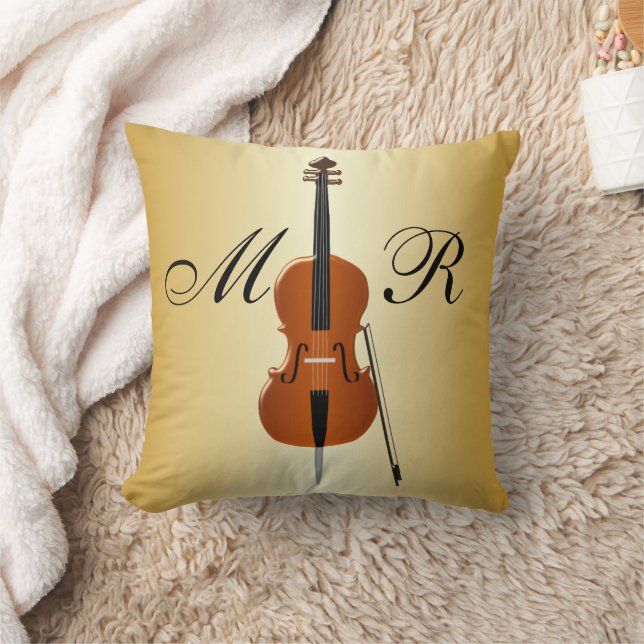 Monogrammerad cellodesign kudde (Filt)