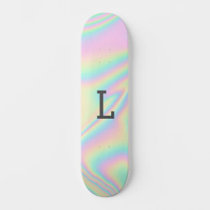 Monogrammerad Cool Tjejig Modern Regnbåge Mini Skateboard Bräda 18,5 Cm