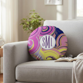Monogrammerad DekorativAccent Rund Kudde