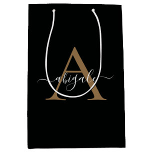Monogrammerad Guld Jade Svart Minimal Elegans