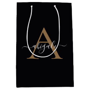 Monogrammerad Guld Midnight Black Minimal Elegan