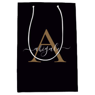 Monogrammerad Guld Pitch Black   Minimal Elegans