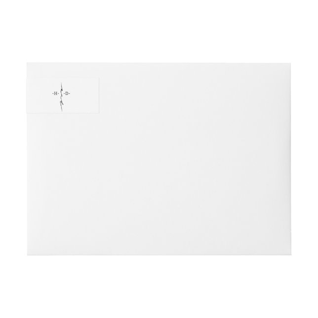 Monogrammerad Handstavad Chic Kors Etikettband (Framsidan)