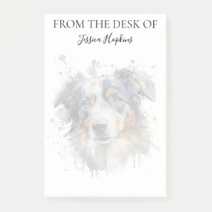 Monogrammerad hund Australiensisk herdehund Post-it Block