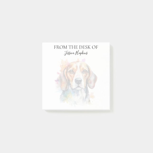 Monogrammerad hund för Beagle-älskare Post-it Block (Framsida)